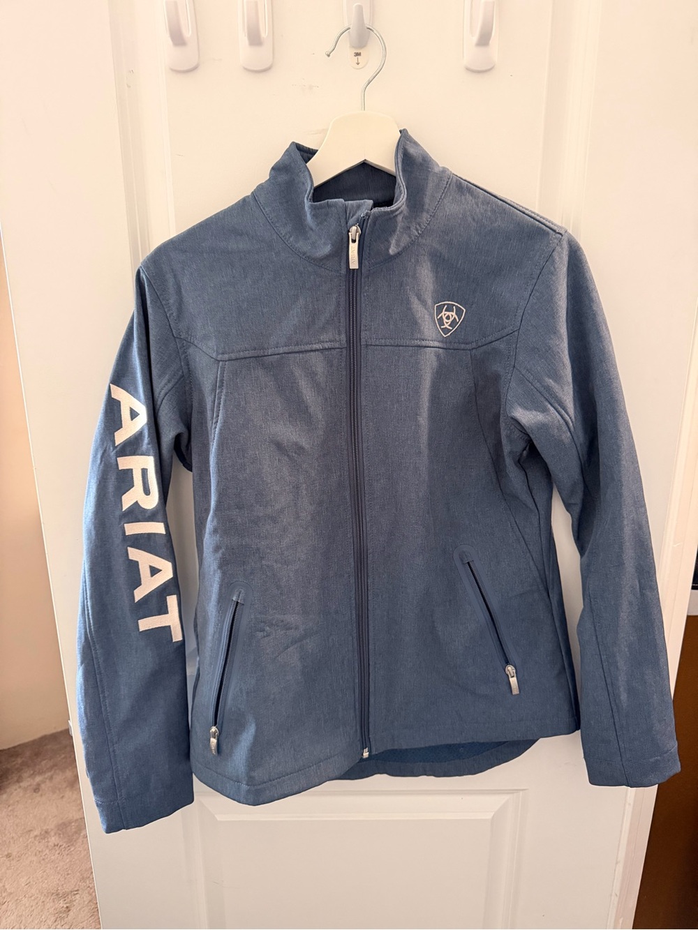 Ariat Blue Women's Full-Zip Jacket with White Logo